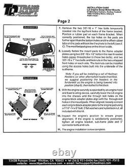 1967-1969 Camaro 1968-1974 Nova LS ENGINE SWAP mount kit
