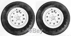 2-Pack Trailer Tire Rim ST175/80D13 1758013 B78-13 LRC 5 Lug White Modular