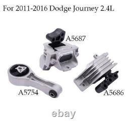 3 Set For Dodge Journey 2.4L 2011-2015 2016 Engine Motor & Trans Mount Mounting