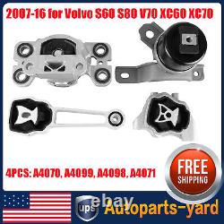 4PCS for Volvo S60 S80 V70 XC60 XC70 2007-16 Engine, Trans & Torque Strut Mount