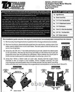 75-81 Camaro Firebird LS ENGINE SWAP mount kit