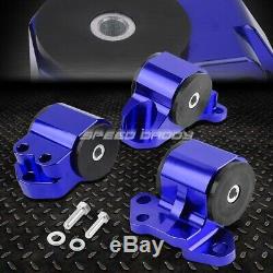 Billet Aluminum 3-bolt Engine Mount Kit Eg Eh/dc D15/d16 B16/b18 Swap Motor Blue