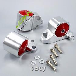 Billet Aluminum 3-bolt Engine Mount Kit Eg Eh/dc D15/d16 B16/b18 Swap Motor Red