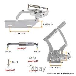 Billet Aluminum Hood Hinge Kit Pair for Mustang 1967-1969 Silver Direct Fit
