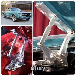 Billet Aluminum Hood Hinge Kit Pair for Mustang 1967-1969 Silver Direct Fit