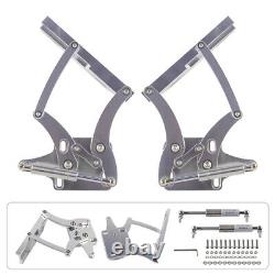 Billet Aluminum Hood Hinge Kit Pair for Mustang 1967-1969 Silver Direct Fit