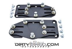 Dirty Dingo Sliders Adjustable Motor Mount Adapters Black Coat LS Engines