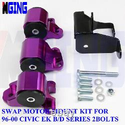 Engine Swap Motor Mount For 96-00 Honda Civic EK D16 B16 B18 B20 2 Bolt PURPLE