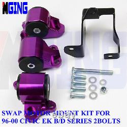 Engine Swap Motor Mount For 96-00 Honda Civic EK D16 B16 B18 B20 2 Bolt PURPLE