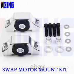 Engine Swap Motor Mount Kit For 96-00 97 98 CIVIC EK D16 B16 B18 Silver 2bolt