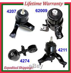 For 07-11 Toyota Camry 2.4L Engine Motor Mounts Set with Auto Trans. Hydraulic