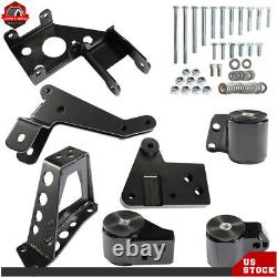 For 1992-95 Honda Civic 94-01 Acura Integra K20 K24 62A Black Engine Swap Mounts