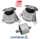 For Mercedes C250 Engine Motor Mount & Transmission Mount Set 3pcs OE Febi