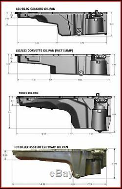 GM LS Swap Muscle Car Oil Pan LS1 LS2 LS3 LS6 LH6 LR4 LQ4 LQ9 LSX ICT Billet