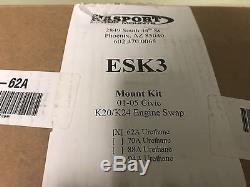 Hasport Mounts Mount Kit for K-Series Engine Swaps into the 01-05 Civic ESK3-62A