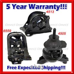K298 Fit 1997-2001 Honda Prelude 2.2L Motor & Transmission Mount Set 3PCS