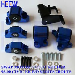 Motor Mount Engine Torque Kit Bracket Ek For Honda CIVIC 96-00 D/16 B16 B18 Blue