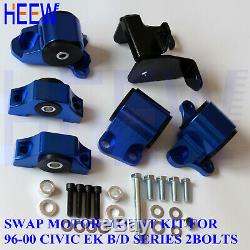 Motor Mount Engine Torque Kit Bracket Ek For Honda CIVIC 96-00 D/16 B16 B18 Blue