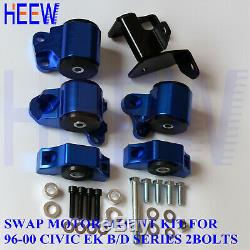 Motor Mount Engine Torque Kit Bracket Ek For Honda CIVIC 96-00 D/16 B16 B18 Blue