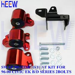 Motor Mounts Engine B-Series For Honda Civic 96-00 EK D16 B16 B18 Kit 2Bolts RED