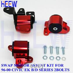 Motor Mounts Engine B-Series For Honda Civic 96-00 EK D16 B16 B18 Kit 2Bolts RED