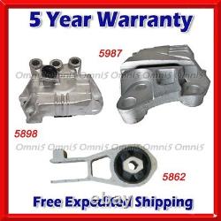 N625 Fits 2015-2017 Jeep Renegade 2.4L Engine Motor & Transmission Mount Set 3pc