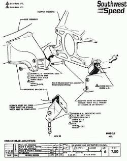 New 1955-57 Chevy Front & Rear Motor Mount Kit, Sbc V-8, Bellhousing, Engine Mounts