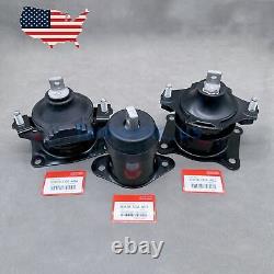 OEM 3PC Motor Mounts Set for 03-07 Honda Accord 04-08 Acura TSX 2.4L Auto Trans