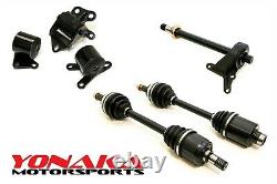 Yonaka EK Honda Civic B16A B18C1 B18C5 Swap Axles & Halfshaft Mounts Kit 250whp